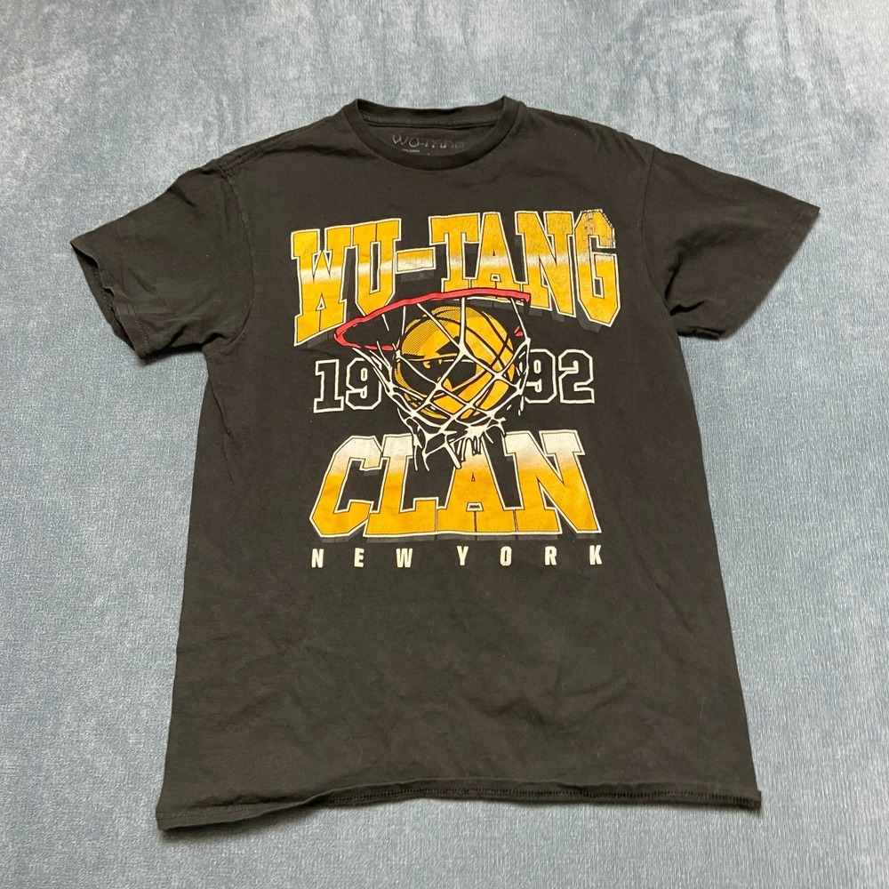 Wu Tang Clan New York Basketball T Shirt Mens Medium Black Graphic Short Sleeve